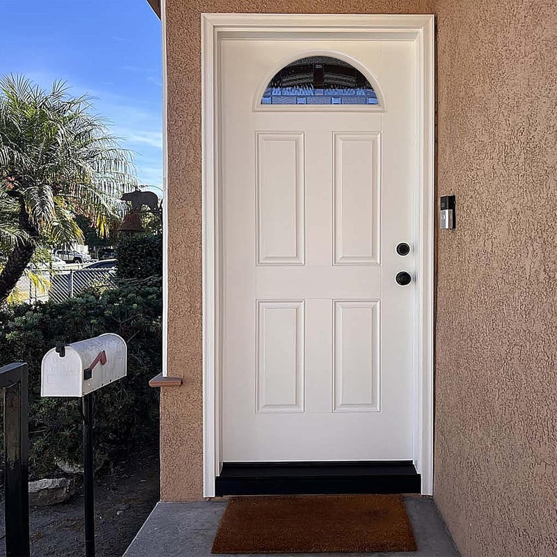 Pushglossy 1 Pcs 22" x 10" Entry Door Glass Insert Half Round Top Exterior Door Window Inserts Replacement Kit with Low-e Clear Glass for Home Improvement (1 Lite Round Top,White) - Image 5